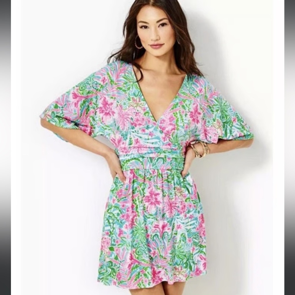 Lilly Pulitzer Vibrant Pink and Green Romper